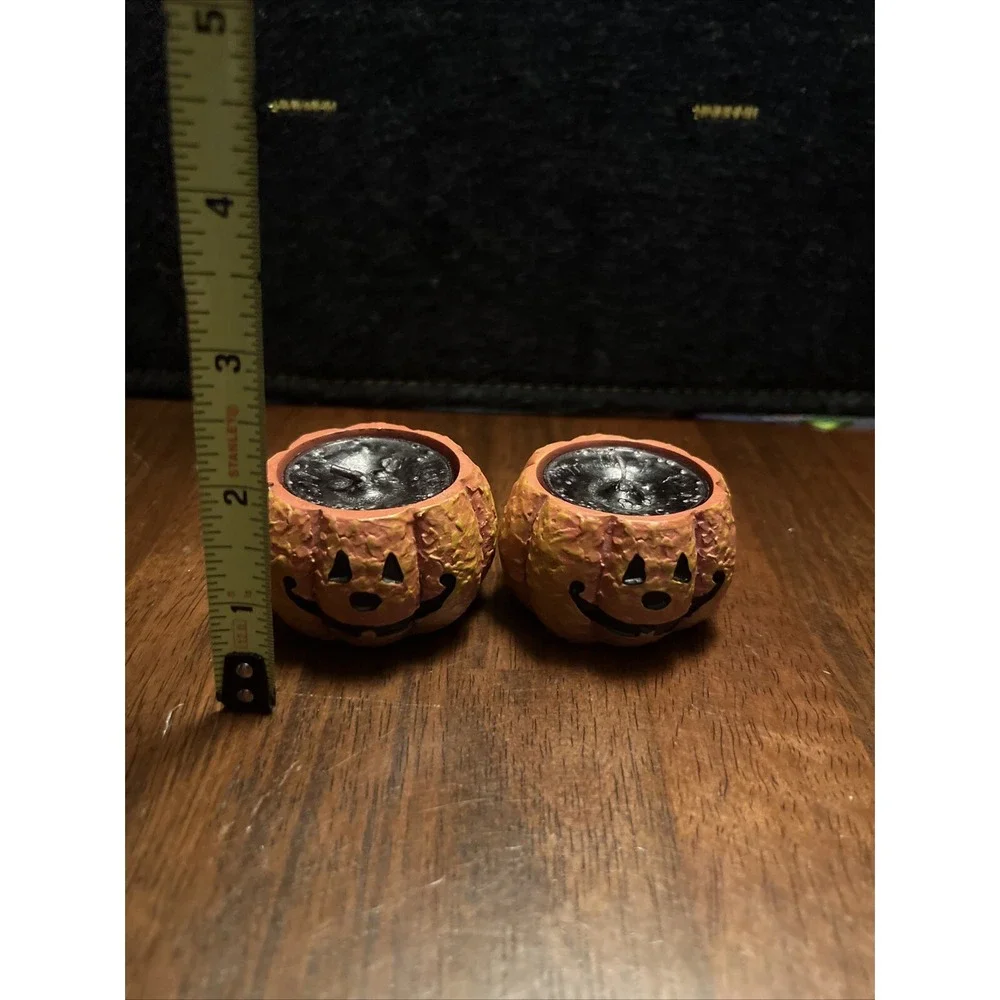 Lot Of 7 Pumpkin Miniature Decor Halloween Tealight Candles‎ Jack O Lanterns